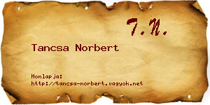 Tancsa Norbert névjegykártya